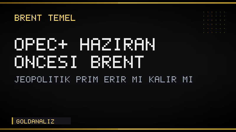 OPEC+ Haziran toplantısı Brent petrol prim